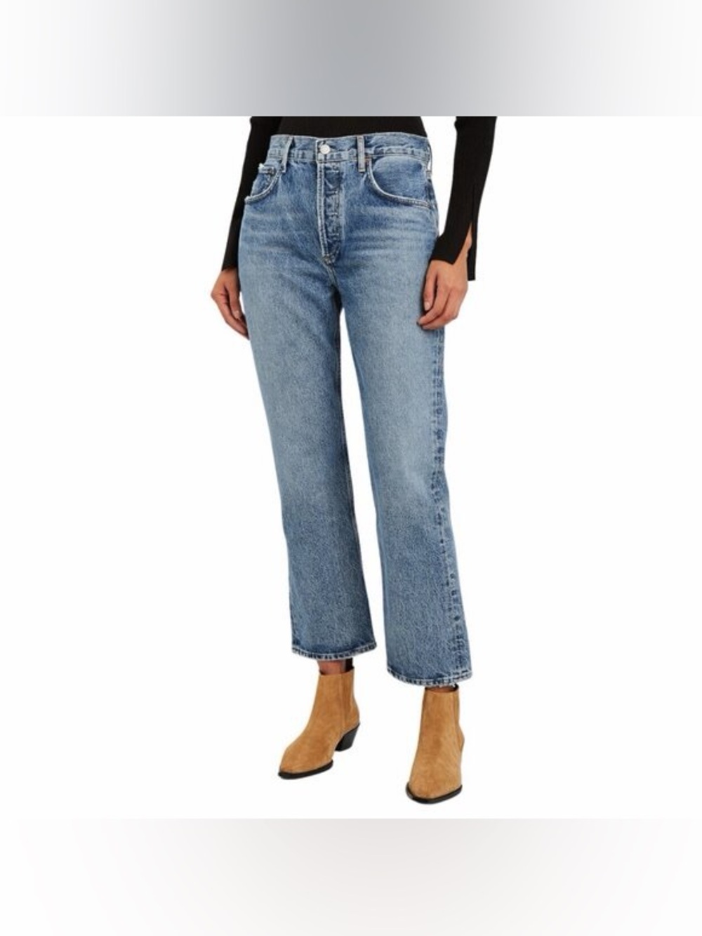 Agolde Jeans Women 32 Ripley Mid Rise Straight Ankle Forfeit Wash New Button Fly